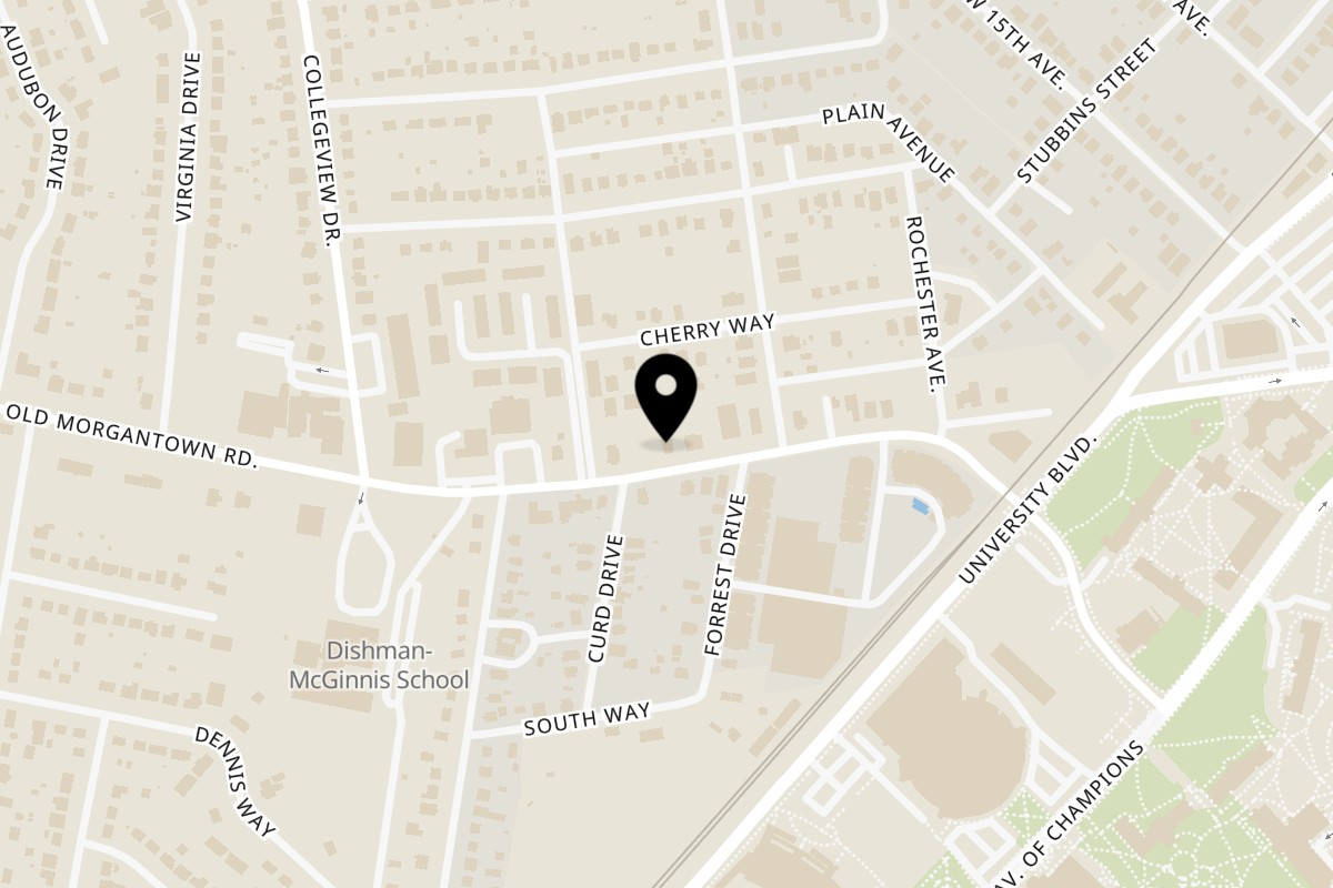 Map showing the location of Que Pasa Michoacana on 312 Old Morgantown Rd in Bowling Green